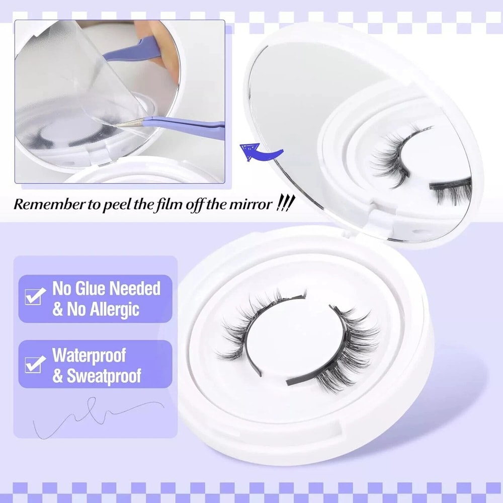 No Glue Needed Natural Lashes Kit Reusable Magnetic Eyelashes With Applicator Quick Glam Look 5