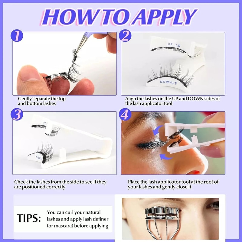 No Glue Needed Natural Lashes Kit Reusable Magnetic Eyelashes With Applicator Quick Glam Look 7