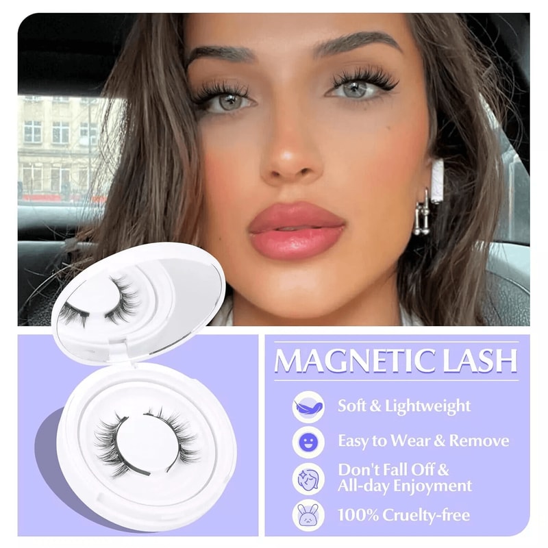 No Glue Needed Natural Lashes Kit Reusable Magnetic Eyelashes With Applicator Quick Glam Look 8