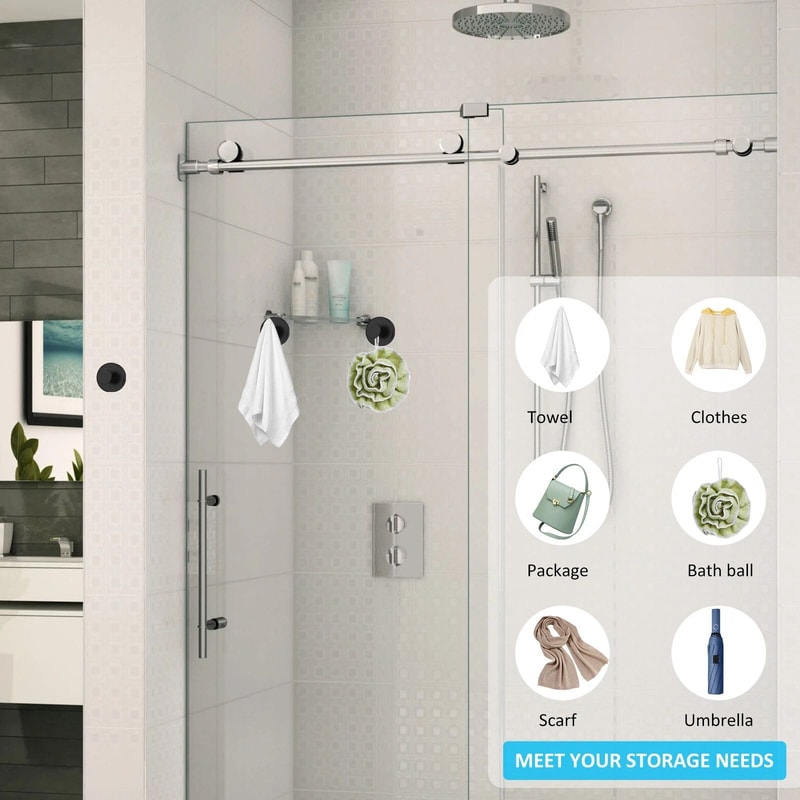 Shower Towel Holder Strong Vacuum Suction Cup Hook Hooks For Bathroom Kitchen 4