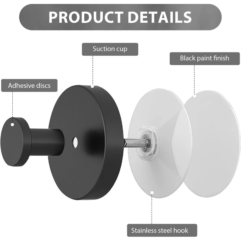 Shower Towel Holder Strong Vacuum Suction Cup Hook Hooks For Bathroom Kitchen 8