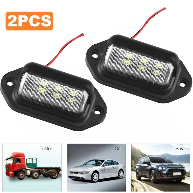 LED License Plate Light Universal White Tag Lamp For Truck Trailer SUV RV Van 9