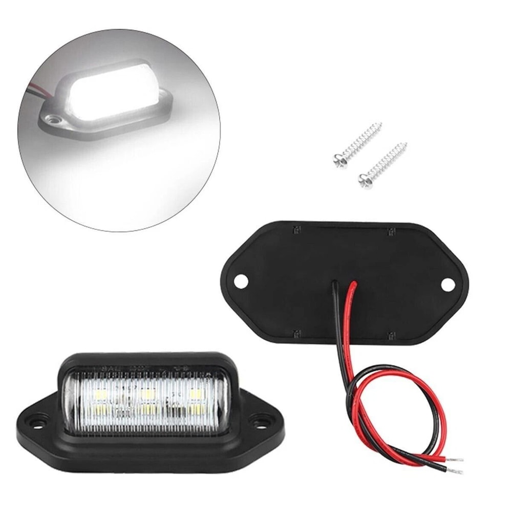 LED License Plate Light Universal White Tag Lamp For Truck Trailer SUV RV Van 8