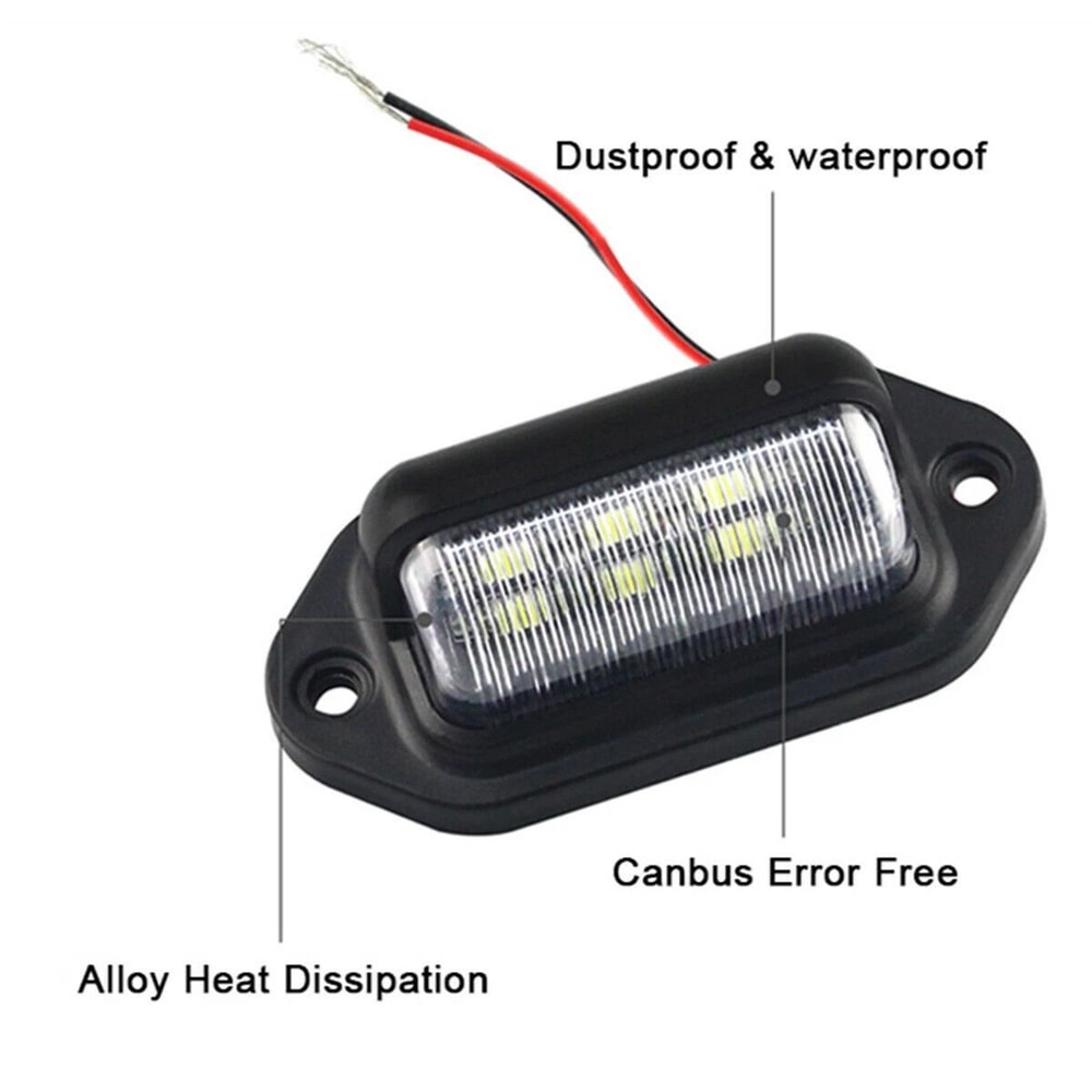 LED License Plate Light Universal White Tag Lamp For Truck Trailer SUV RV Van 2