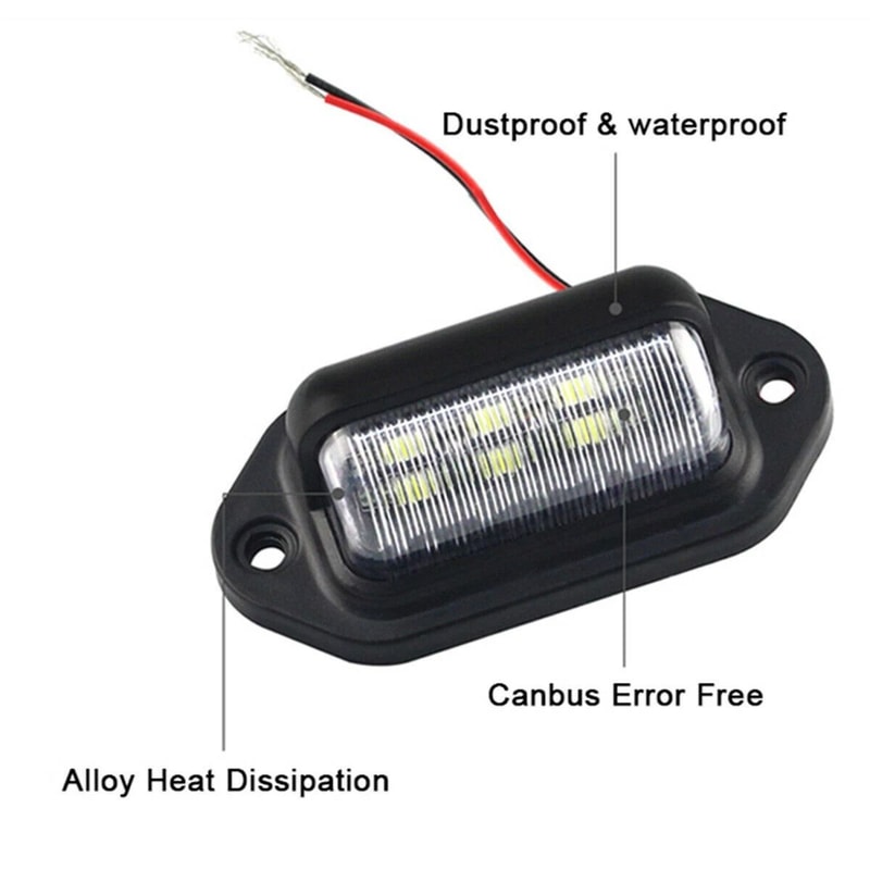 LED License Plate Light Universal White Tag Lamp For Truck Trailer SUV RV Van 2