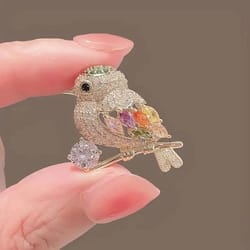 elegant sparkling magpie bird brooch pin, rhinestone crystal jewelry for women, coat/dress adornment