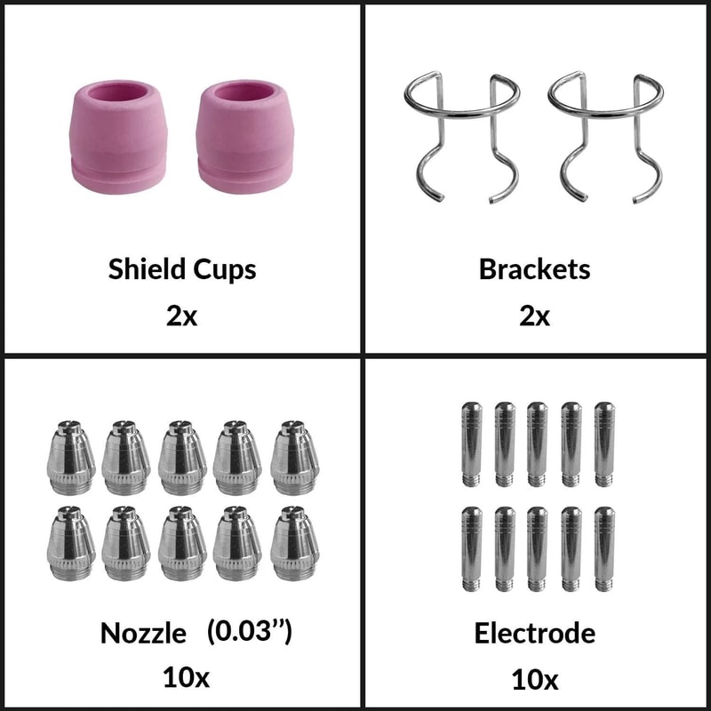 Plasma Cutter Consumables Tip Kit For AG60 WSD60 CUT50 60Amp 2