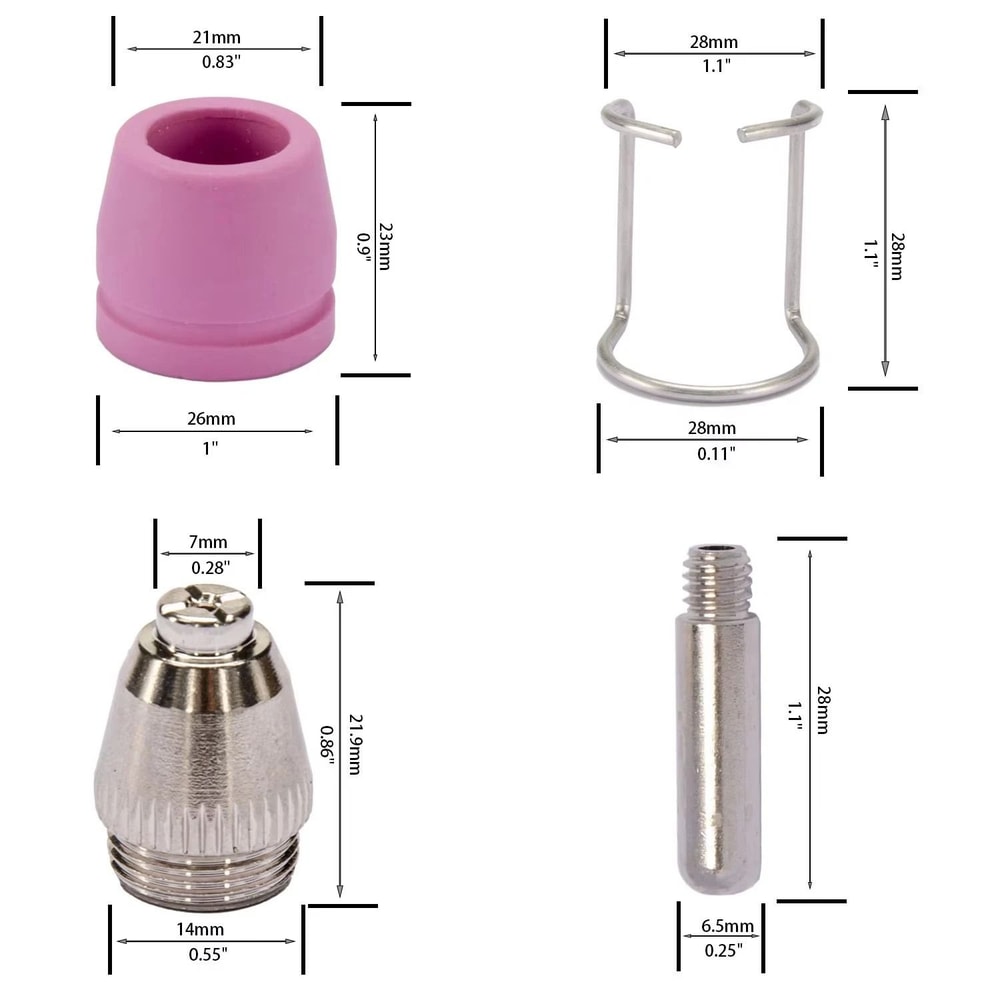Plasma Cutter Consumables Tip Kit For AG60 WSD60 CUT50 60Amp 3