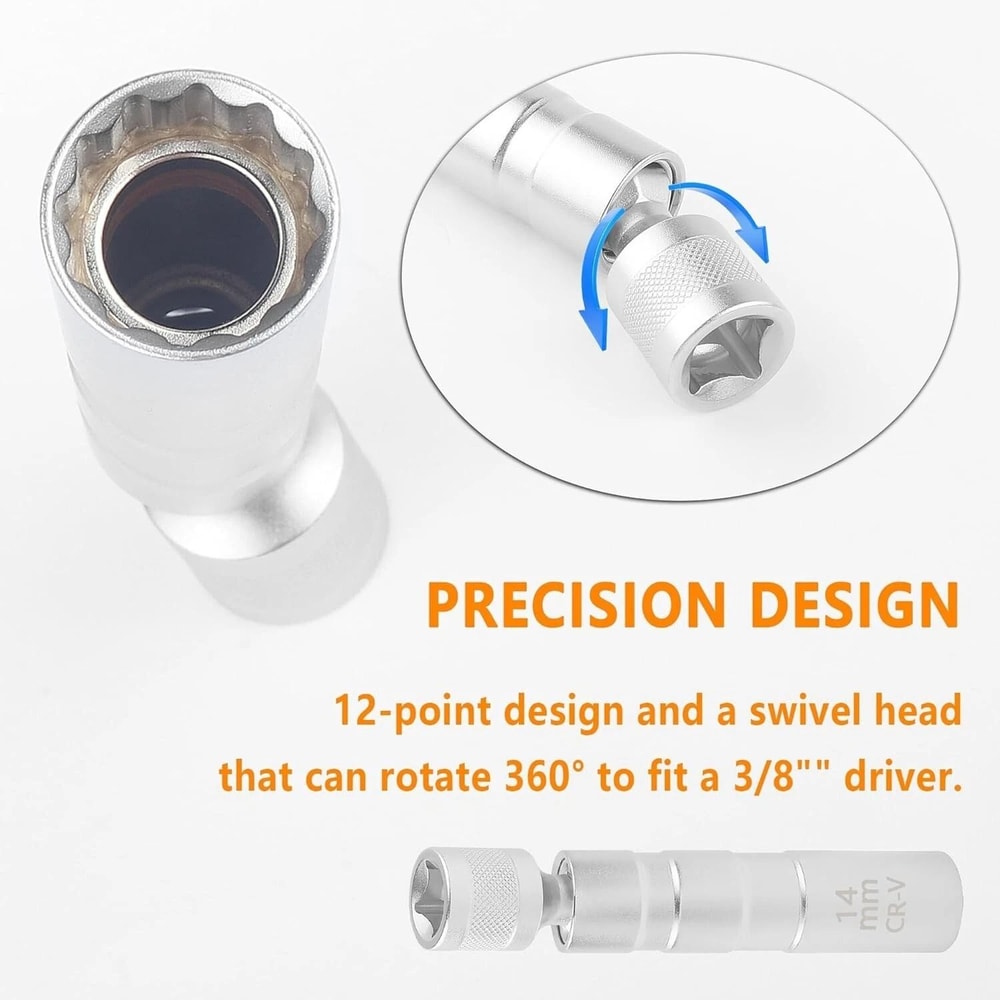 BMW Spark Plug Socket Removal Tool Point Thin Wall Swivel Tool 6