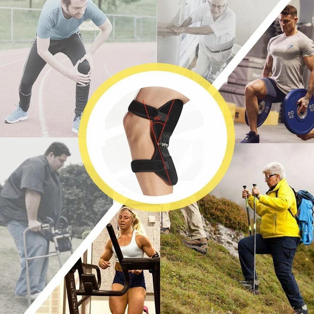 Knee Support Brace Pads For Squat Lift Joint Booster Sports Power Spring Force 6