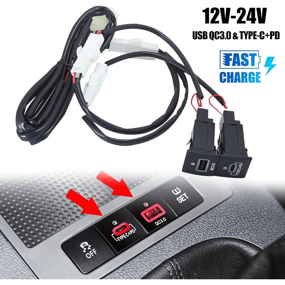 USB QC30 Charger PD For VW Golf GTI RLine VW Jetta MK6 3