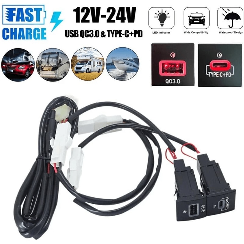 USB QC30 Charger PD For VW Golf GTI RLine VW Jetta MK6 6