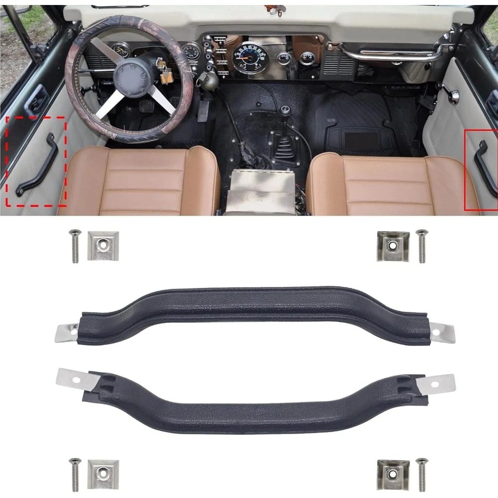 Black Interior Door Pull Strap Inside Handle Set Pair WRANGLER NEW 0