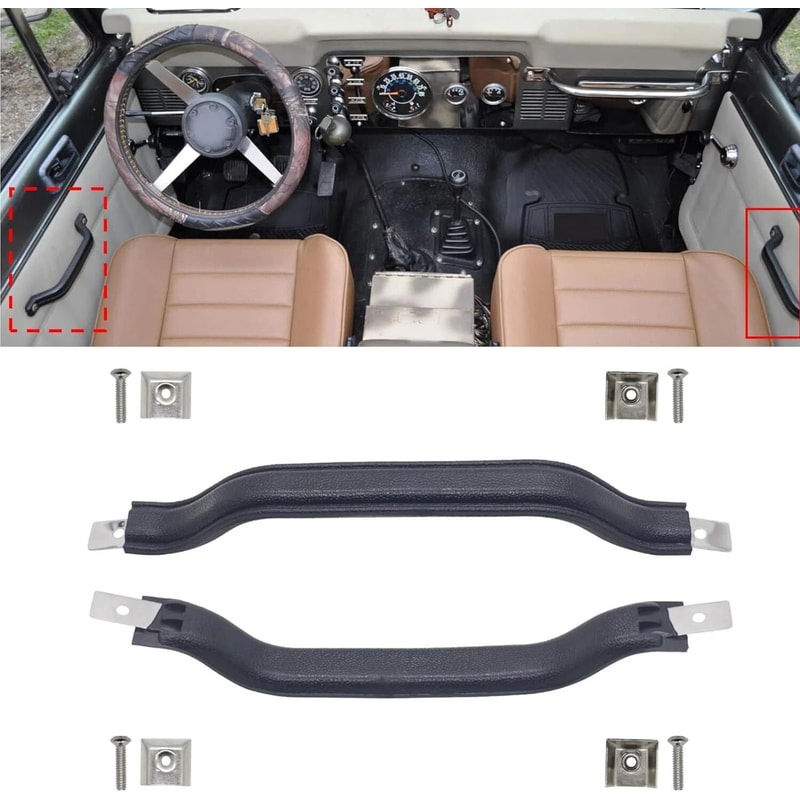 Black Interior Door Pull Strap Inside Handle Set Pair WRANGLER NEW 0