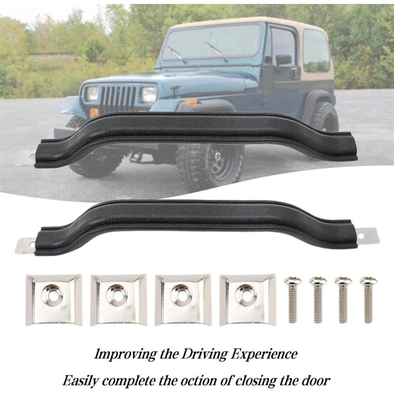 Black Interior Door Pull Strap Inside Handle Set Pair WRANGLER NEW 5