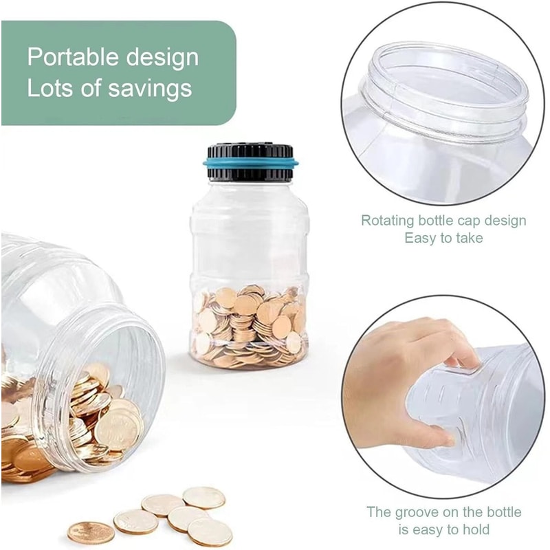 Digital Money Saving Jar Electronic Counting Coin Bank Safe Box For Kids 1