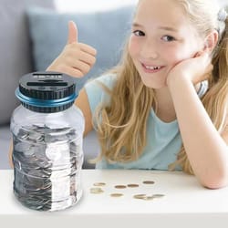 digital money saving jar, electronic counting coin bank safe box for kids