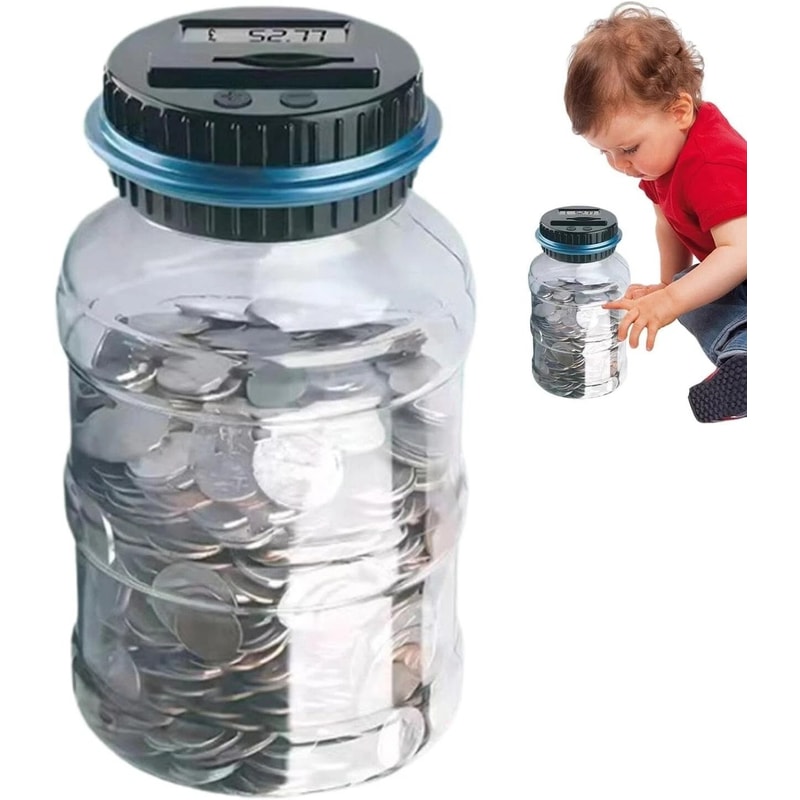 Digital Money Saving Jar Electronic Counting Coin Bank Safe Box For Kids 5
