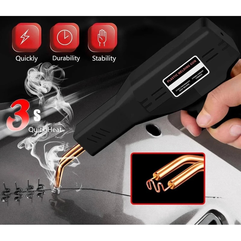 Hot Stapler Bumper Repair Kit Plastic Welder Soldering Gun With Staples 3