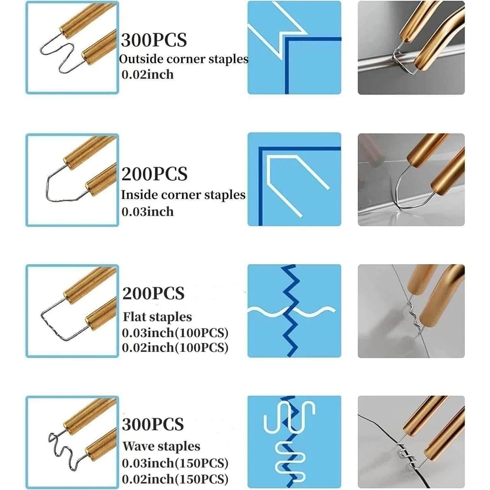 Hot Stapler Bumper Repair Kit Plastic Welder Soldering Gun With Staples 4