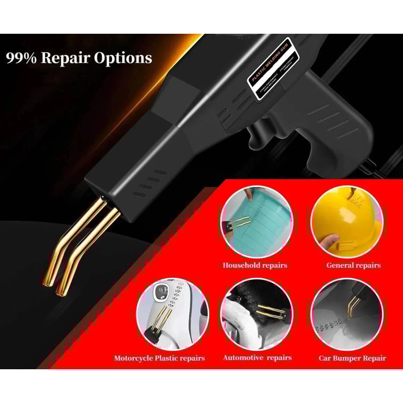 Hot Stapler Bumper Repair Kit Plastic Welder Soldering Gun With Staples 5