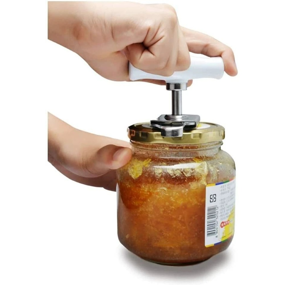 Easy Grip Adjustable Bottle Opener Stainless Steel Jar Lid Remover Twist Off Can Tool 2