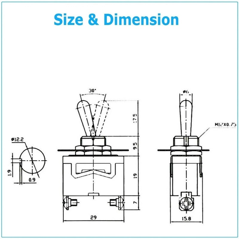 Waterproof Toggle SWITCH ONOFF SPST Terminal For Car Boat Use 8
