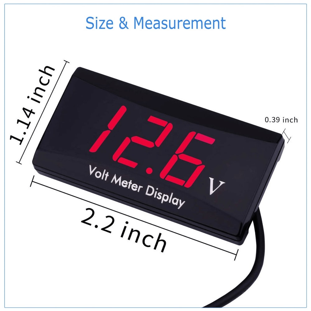 Digital LED Display Voltmeter Panel Meter Voltage Gauge For Car Motorcycle 3