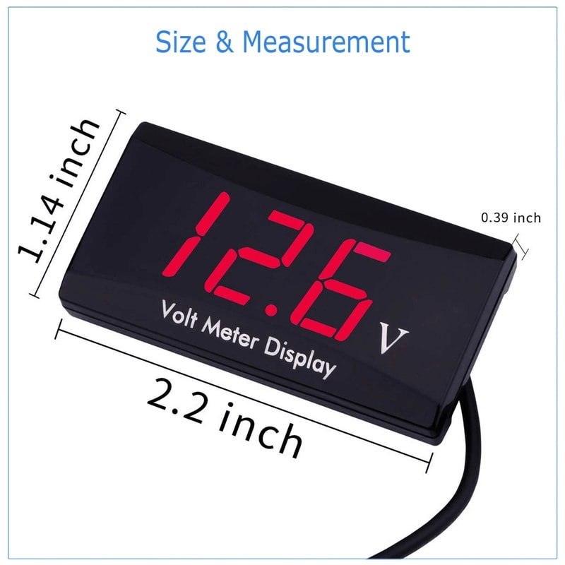 Digital LED Display Voltmeter Panel Meter Voltage Gauge For Car Motorcycle 3