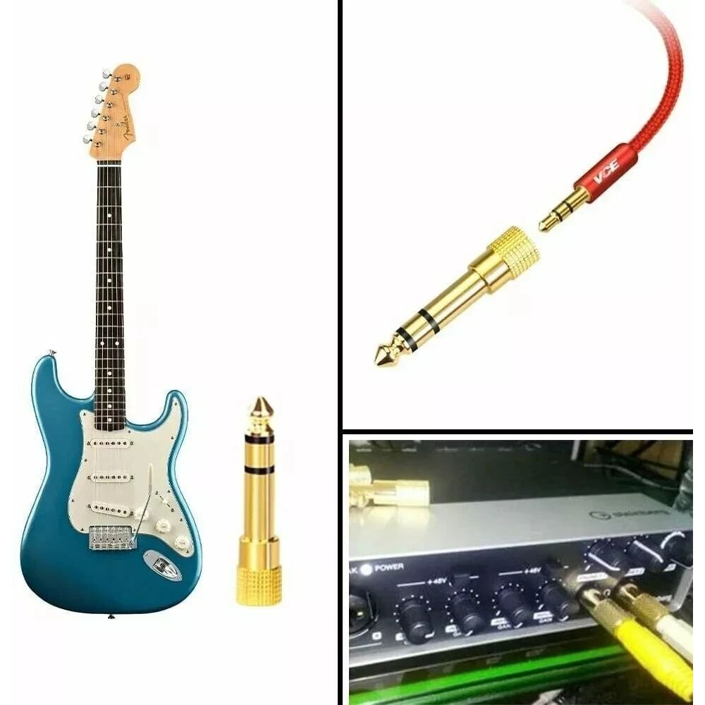Stereo Headphone Audio Adapter Male Plug To Female Jack Connector 2