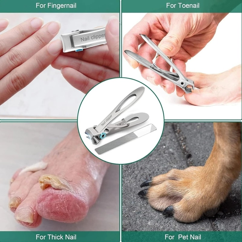Ultra Wide Jaw Nail Clippers Set Fingernail And Toenail Clippers HeavyDuty Steel Smooth Precise Cu 6