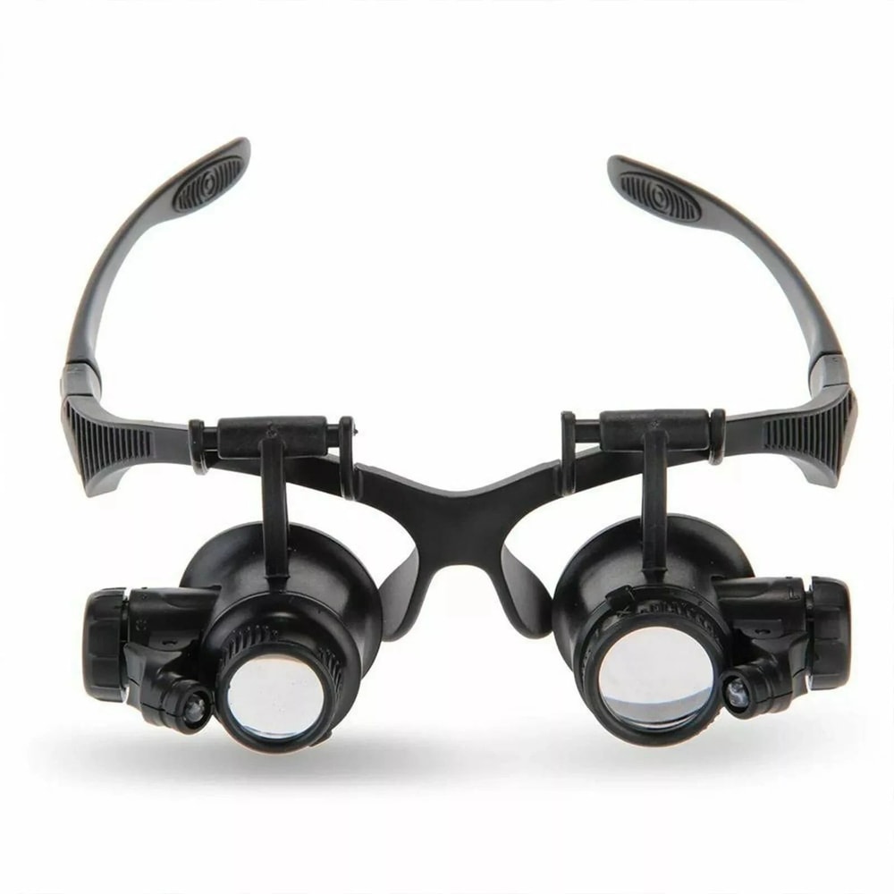 Jewelry Watch Repair Magnifier Loupe Glasses With LED Light Lens Double Eye Design 1