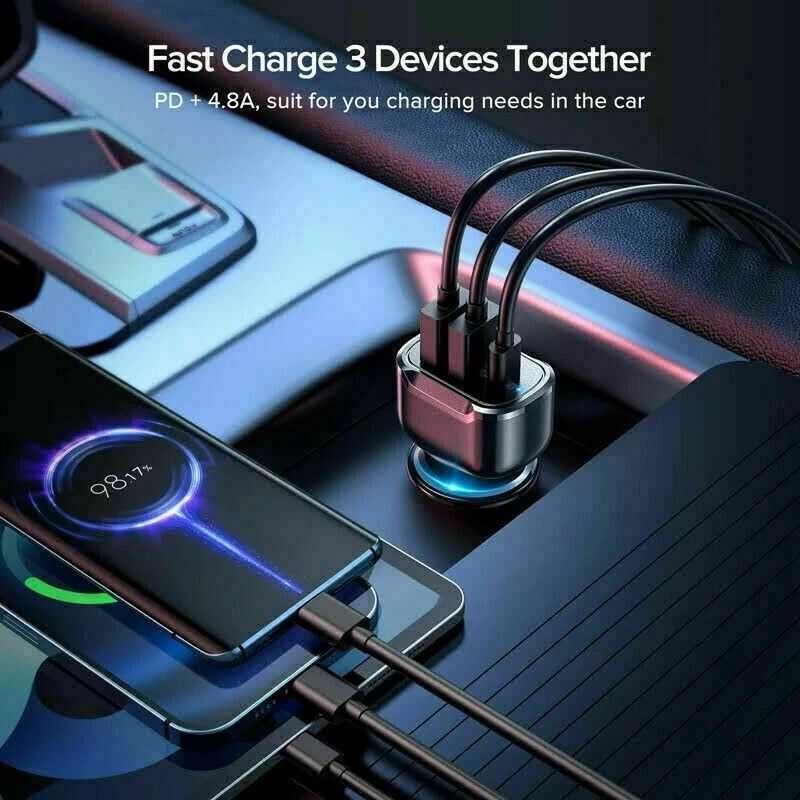 Fast Charge Adapter USB PD TypeC Car Charger 5