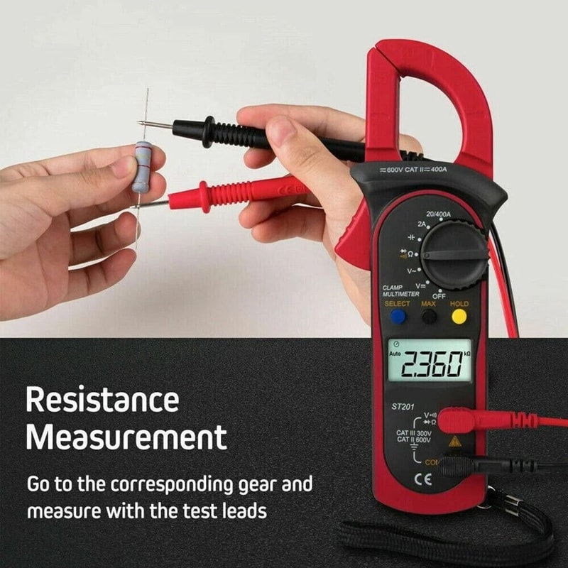 Digital Clamp Meter Handheld True RMS Multimeter AC Volt Amp Ohm Cap Tester 10