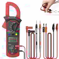 digital clamp meter, handheld true rms multimeter, ac volt amp, ohm cap tester