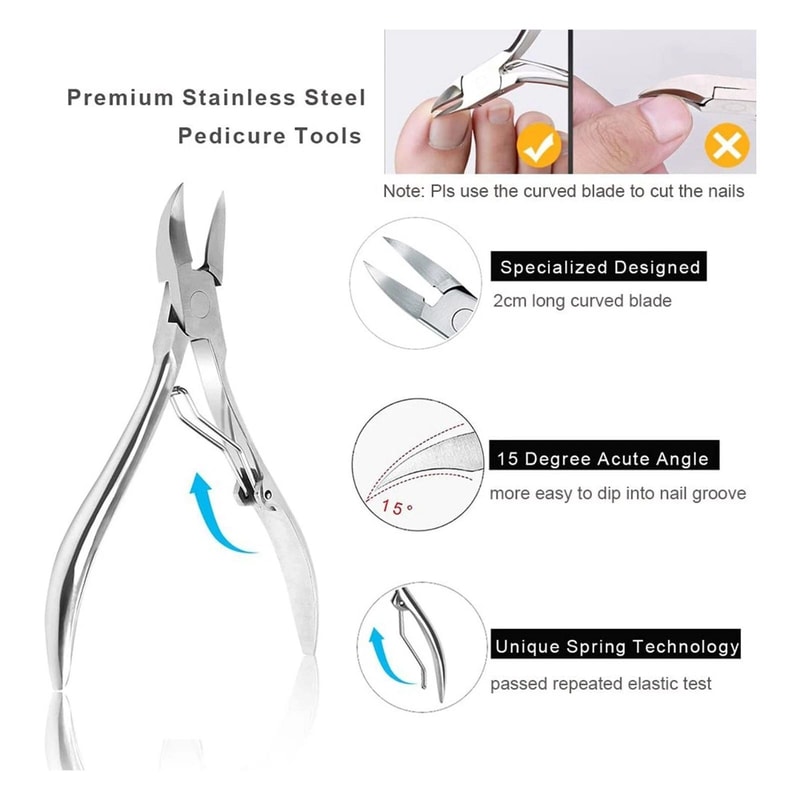 Ingrown Toenail Tool Kit Professional Toe Nail Clipper Set For Pedicure And Manicure 3