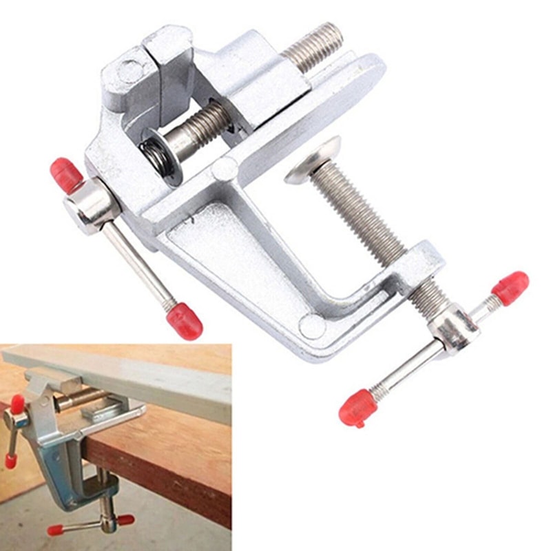 New Cast Aluminum Mini Bench Vise Table Swivel Lock Clamp For Crafting 3