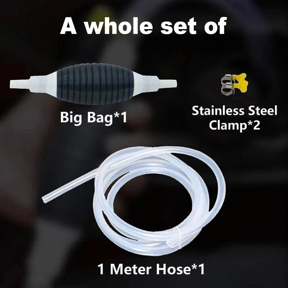 Portable Manual Car Fuel Transfer Pump With Siphon Hose Gas Gasoline Petrol Hand Pump 5