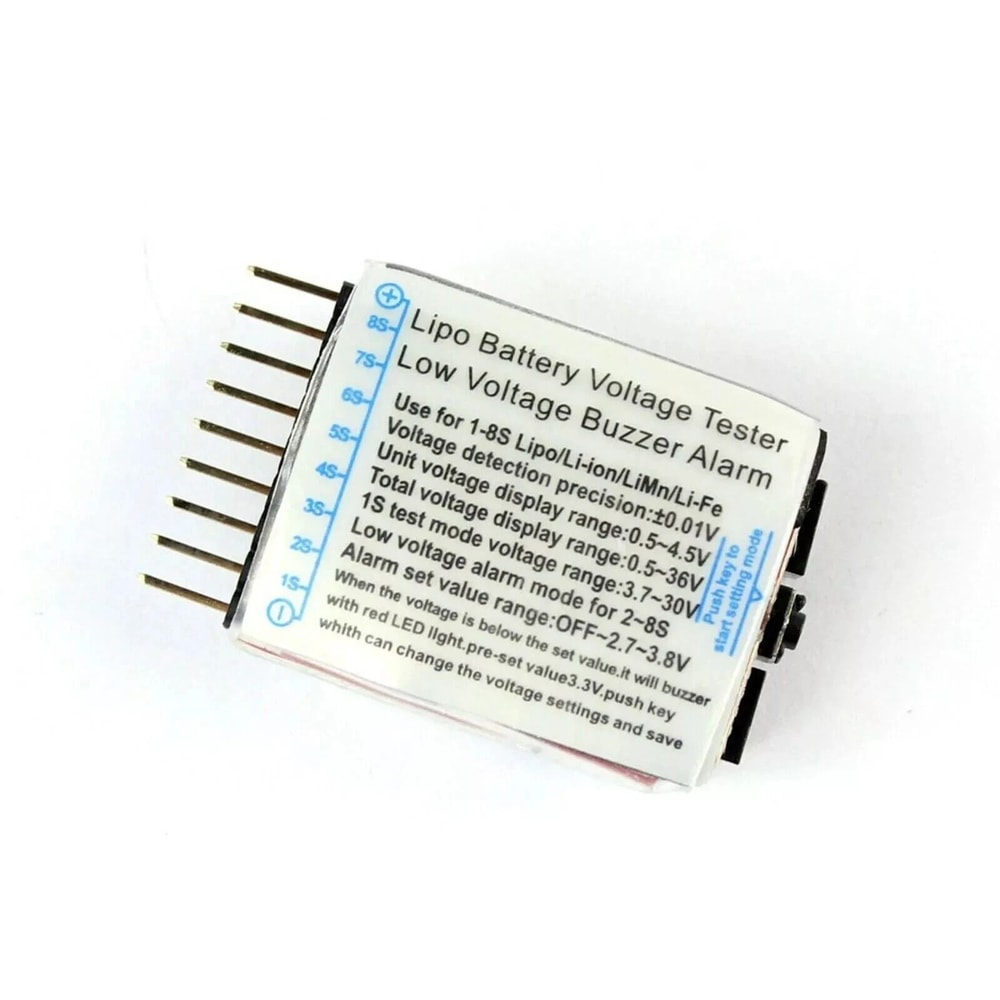 RC Alarm 1S8S Buzzer Indicator Lipo Battery Low Voltage Tester LED Checker 2
