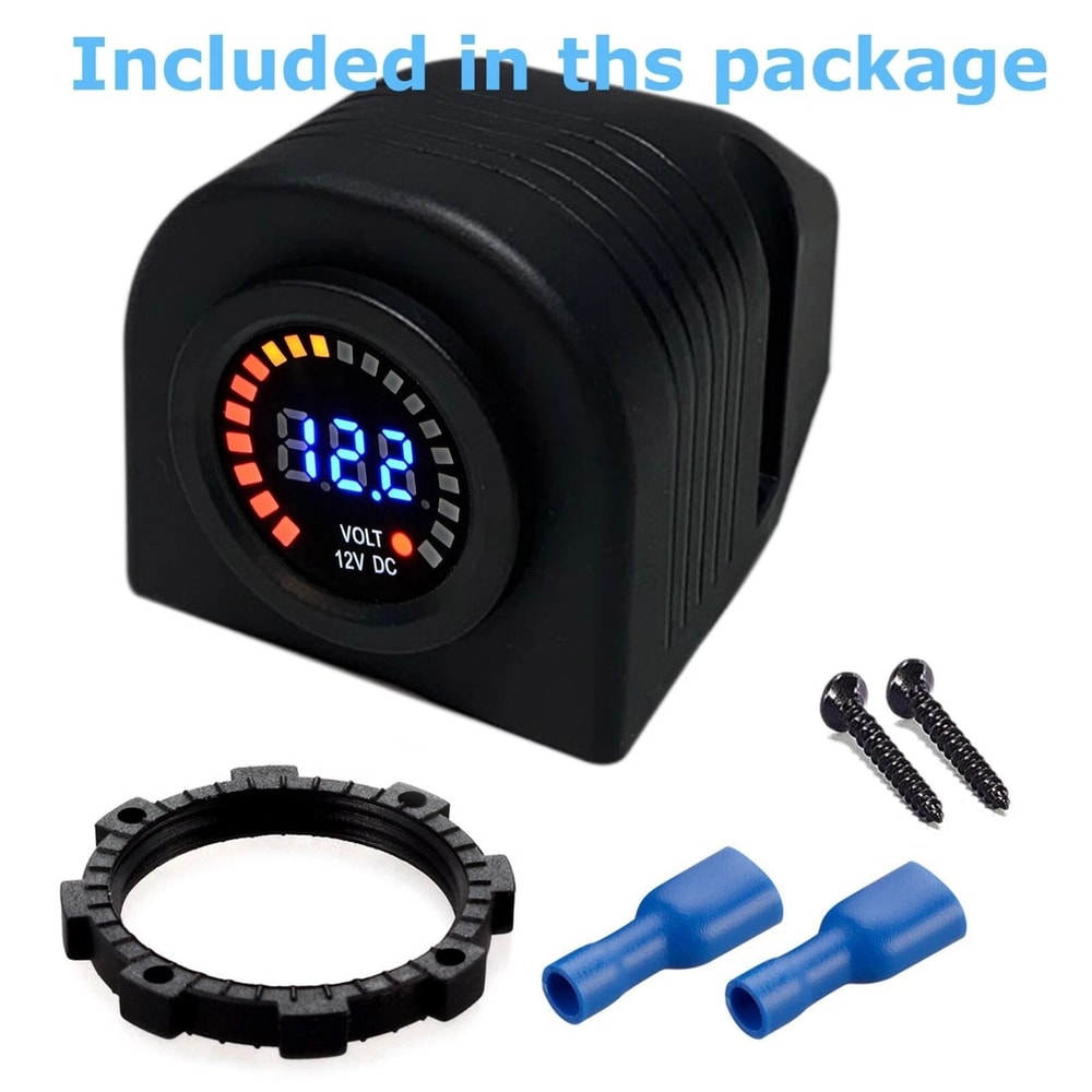 Waterproof LED Digital Voltmeter Voltage Meter Battery Gauge For Marine Car Boat 9