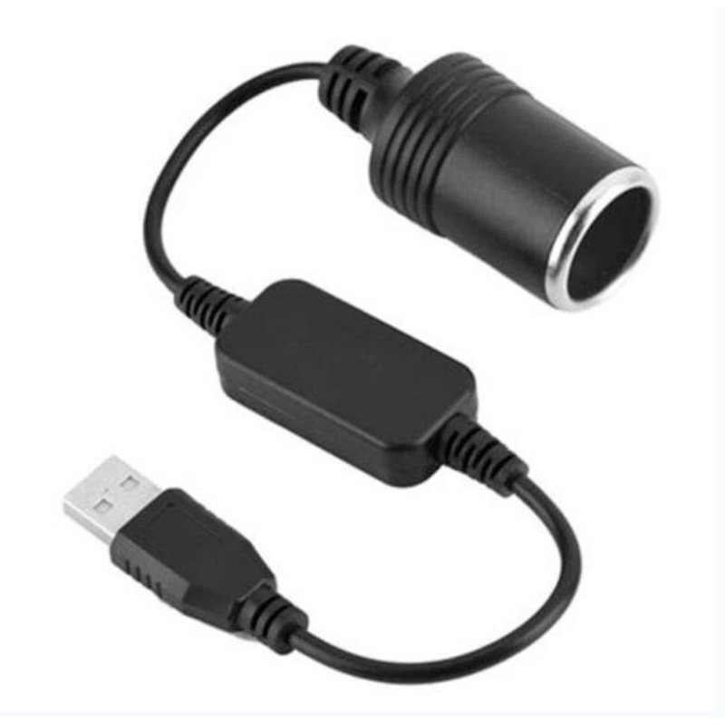 Car USB To Cigarette Lighter Female Socket Converter Adapter Cable Connector For Easy Charging 1