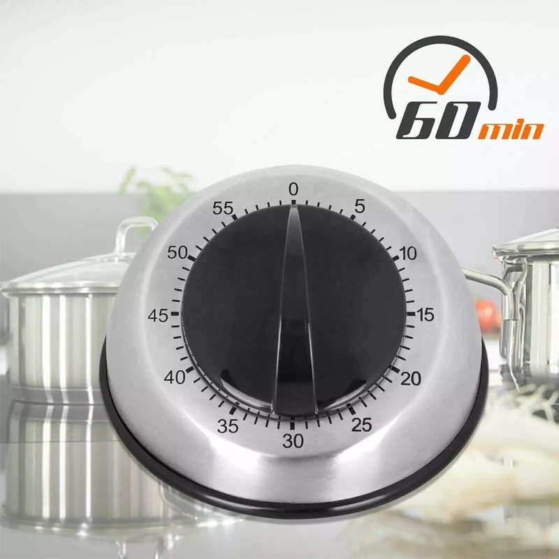 Mechanical Kitchen Cooking Timer Long Ring Bell Alarm Loud 60Minute Wind Up Timer 5