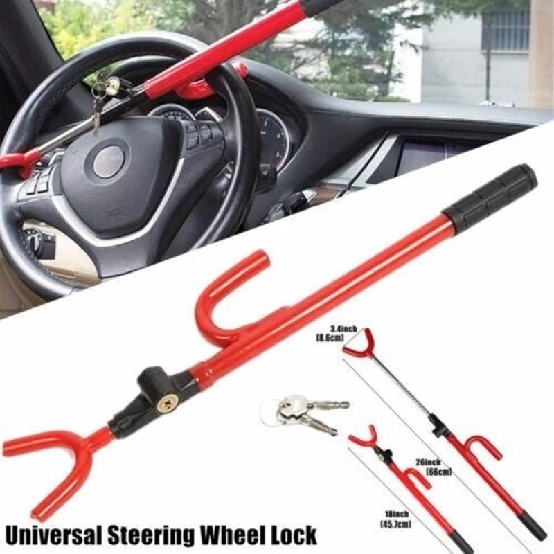 Anti Theft Steering Wheel Lock The Club Twin Hooks Universal For Car Van SUV Truck 6
