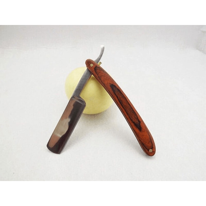 Straight Edge Razor Metal Wood Handle Classic Barber Beard Shaving Tool 4