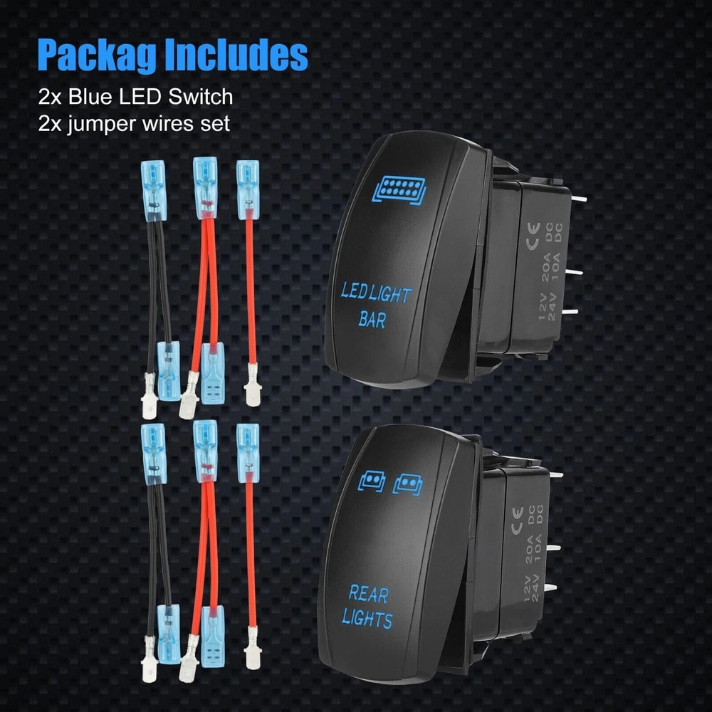 5 Pin Blue Rocker Switch For LED Light Bar Toggle Rear Light For Car ATV UTV 7