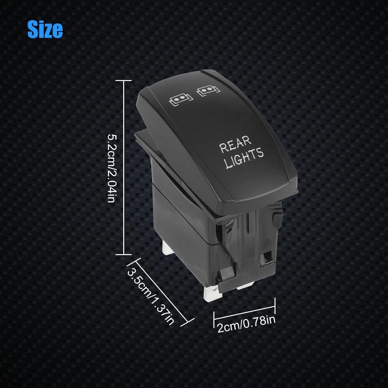 5 Pin Blue Rocker Switch For LED Light Bar Toggle Rear Light For Car ATV UTV 1