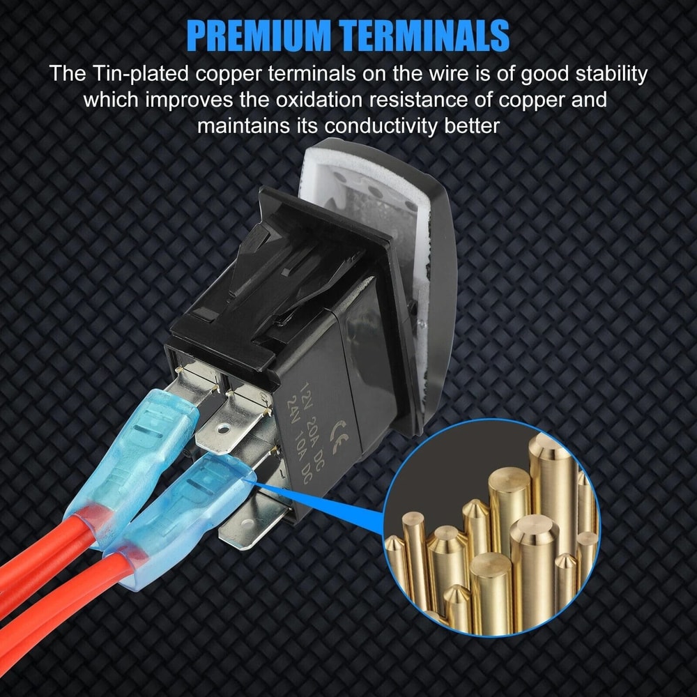 5 Pin Blue Rocker Switch For LED Light Bar Toggle Rear Light For Car ATV UTV 3