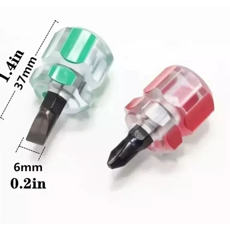 Mini Ultra Short Stubby Screwdriver Set Pieces Phillips And Flat 2