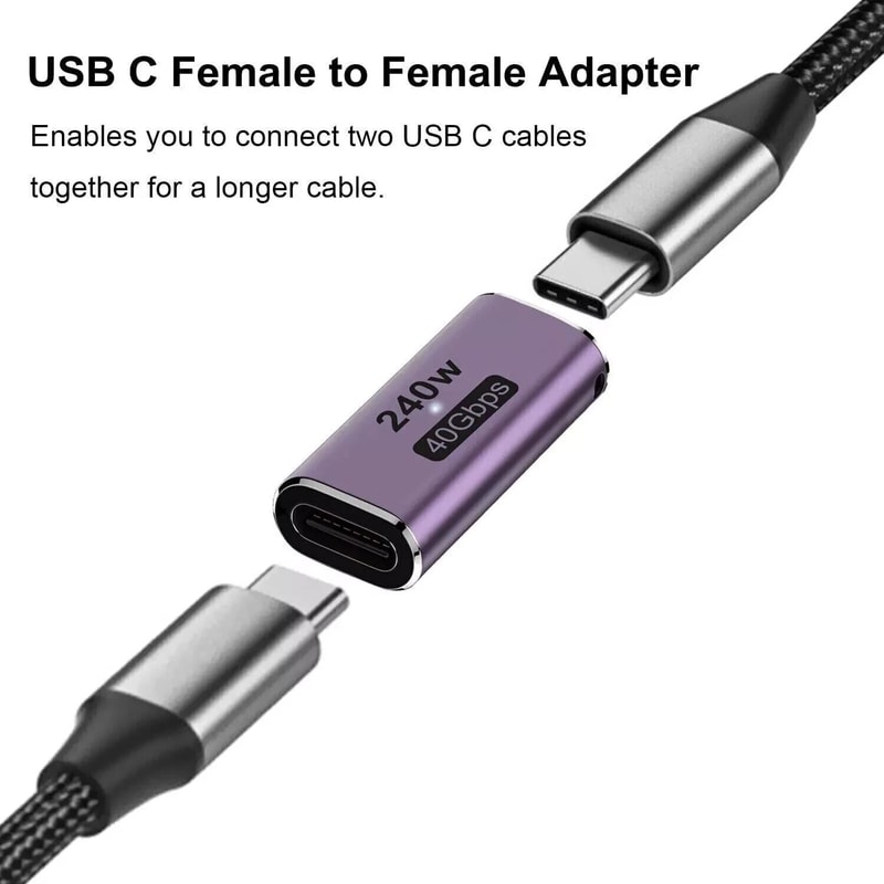 USB Type C Female To Female Adapter Thunderbolt Compatible 7