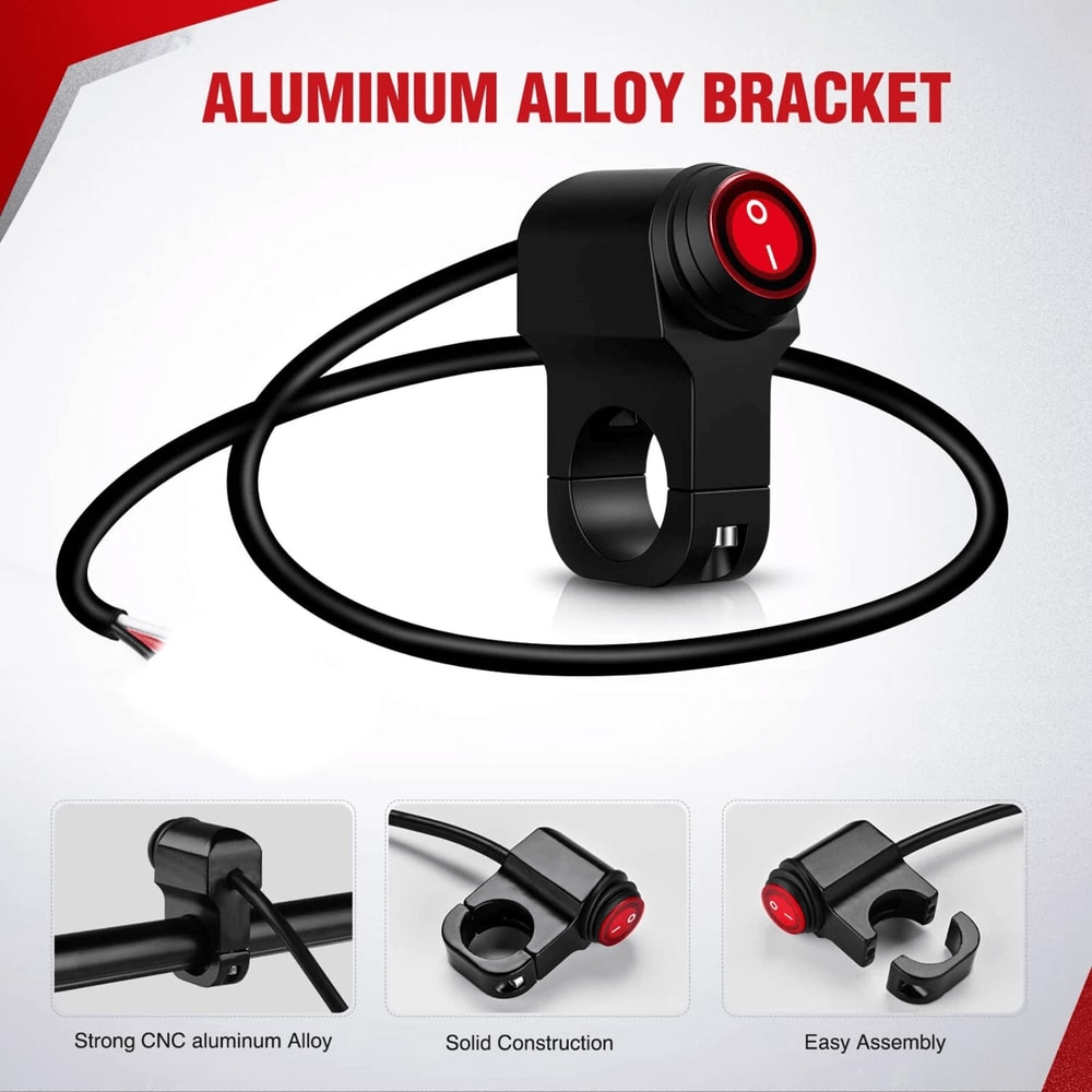 Bicycle Handlebar Waterproof Headlight Fog Light Switch ON OFF 2